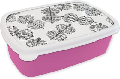 Broodtrommel Roze - Lunchbox - Brooddoos - Lampion - Patronen - Lampen - 18x12x6 cm - Kinderen - Meisje