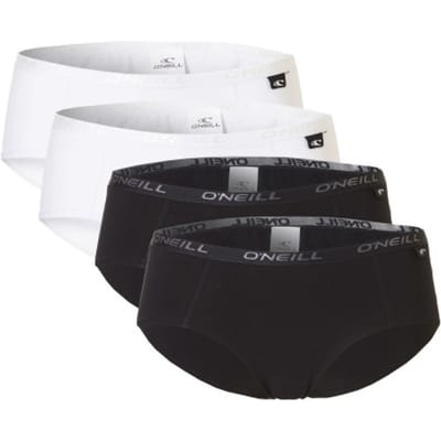 O'Neill Dames Hipsters 4-Pack Wit/Zwart - Maat L