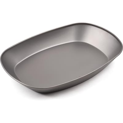 TOMSHOO Titanium serveerschaal Lichtgewicht campingbakken BBQ-plaat voor salade-pasta-snacks zilvergrijze kleur