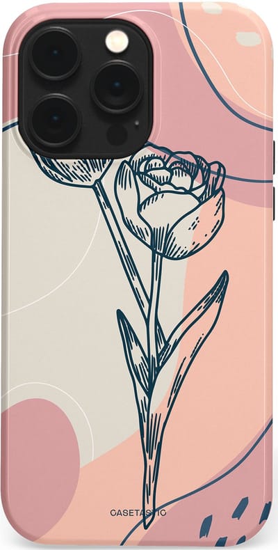 Casetastic Hoesje Geschikt voor Apple iPhone 14 Pro Max Magsafe - Stijlvolle Beschermende Duo-layer Case - Sierlijke tulp