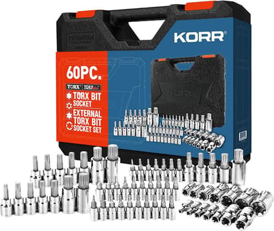 60-Delige Torx Bit Socket en Externe Torx Set voor Automotive en Huisreparatie