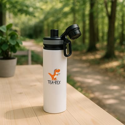 Hacebo® - Thee waterfles met draaidop grijs - Thee - Thee liefhebber - Cadeau voor iemand die van thee houdt - Cadeau thee - Tearex - met opdruk - Verjaardag - Grappig cadeautje verjaardag - water fles - 850ML