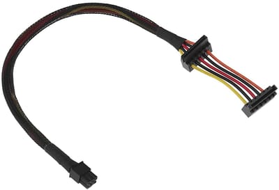 Dailygoody - HDD Adapterkabel - Dual naar Mini ATX - Zwart - Voedingskabel - Compatibel met Dell Inspiron 3653 3650 3660 3667 3668 3670