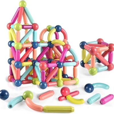Magnetisch Speelgoed-Magnetische bouwset-Montessori speelgoed-Niet geschikt voor LEGO - Stapelen van speelgoed-Geschikt voor jongens en meisjes vanaf 3 jaar-Magnetische ballen en stokken-100 STUKS-Geschenk