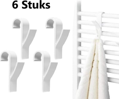 6x Handdoek Haak I Radiator Haak I Kleding Haak Voor Radiator I Handdoek Houder Verwarming I Wit