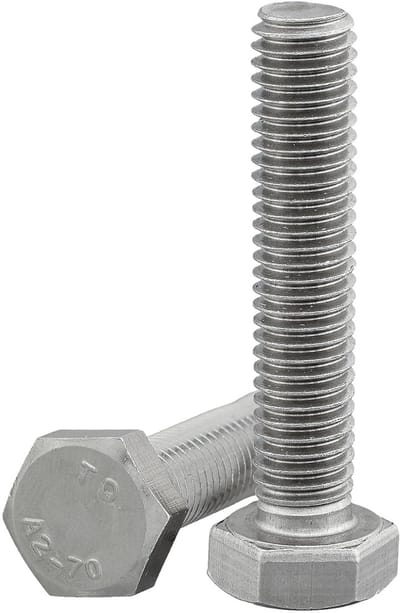 Zeskantschroeven Roestvrijstaal - Machineschroeven Edelstaal - Machinebouw Installatie - Volledig Schroefdraad - M10 x 80 mm - Zilverkleurig