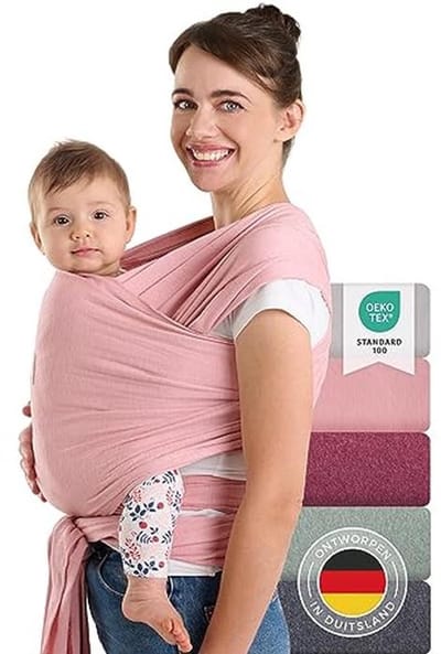 Draagdoek Baby - Draagmaatje - Baby Dragen - Oeko-Tex Gecertificeerd - 5.1 Meter - Roze