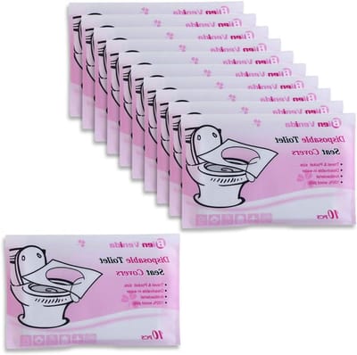 Wegwerp Toilet Brilhoezen - Papieren Covers - Openbare Toiletten - Individueel Verpakt - 110 Stuks - roze