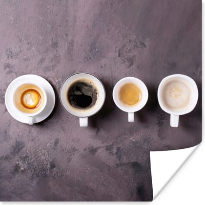 Poster Koffie - Keuken - Industrieel - 100x100 cm XXL