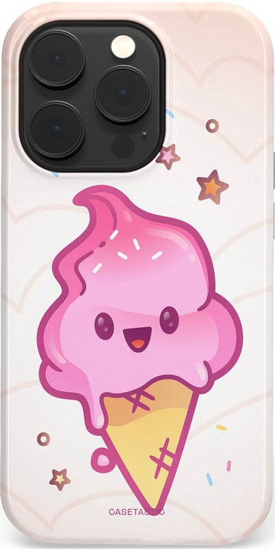Casetastic Hoesje Geschikt voor Apple iPhone 14 Pro Magsafe - Stijlvolle Beschermende Duo-layer Case - Roze Kawaii Dessert