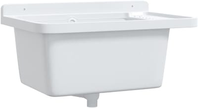 Wastafel Wandmodel 60x40x28cm Wit Hars - Wastafel Keuken en Badkamer