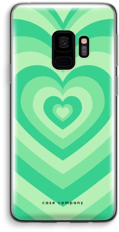 Case Company® - Hoesje geschikt voor Samsung Galaxy S9 hoesje - Hart Groen - Soft Cover Telefoonhoesje - Bescherming aan alle Kanten en Schermrand