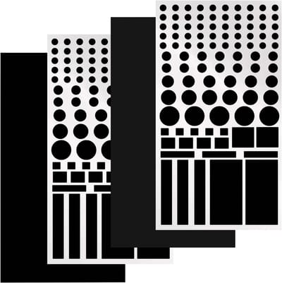 SnelShoppen - 4 Stuks Zwarte Lichtbescherming Stickers Dimmende Folie Zelfklevend 50%-80% en 100% Dimmer Dekking voor Elektronica TV Router Klok