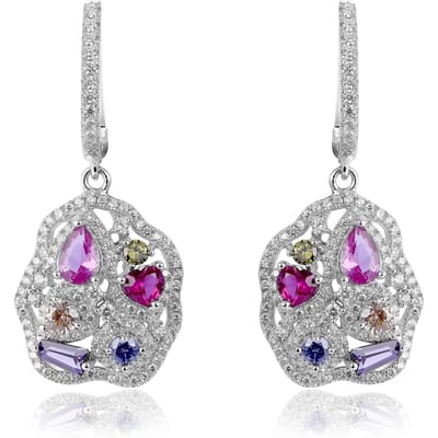 Orphelia 'Marosetti' Dames 925 Sterling Zilveren Dangle Oorbellen - Zilver ZO-7427