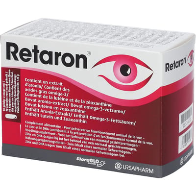 Retaron® - Oogvitamine voor behoud van gezichtsscherpte - Met Omega 3 (DHA & EPA), Vitamine C en E, Zink en Selenium en Aronia en andere essentiële micronutriënten - 90 capsules, 1 per dag