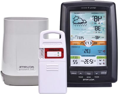 Weerstation met Bliksemdetector - Weerstation Regenmeter - Storm Waarschuwing - Draadloze Bliksemdetectie - 30 Meter Bereik - Zwart