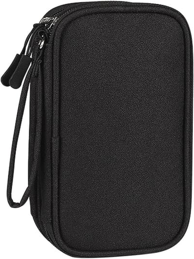 Kabeltas voor Elektronica en Opladers - Compacte Reisaccessoires voor Kabels en Powerbanks in Zwart