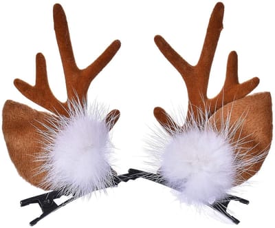 Dailygoods- Haaraccessoires Feestelijke Haarsieraden - Haarclips Set van 2 - Rendiergewei Haarclips - Stijlvolle Haarspeldjes - Perfect voor Kerstmis - Elegante Look - Haarklemmen