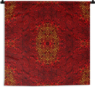 Wandkleed - Wanddoek - Patroon - Abstract - Rood - 90x90 cm - Wandtapijt