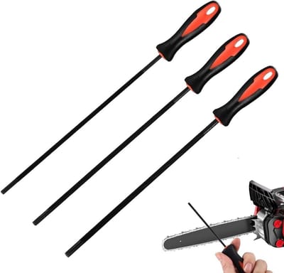Set van 3 Kettingzaagvijlen met Handvat in Diverse Maten (4.0, 4.8, 5.5 mm)