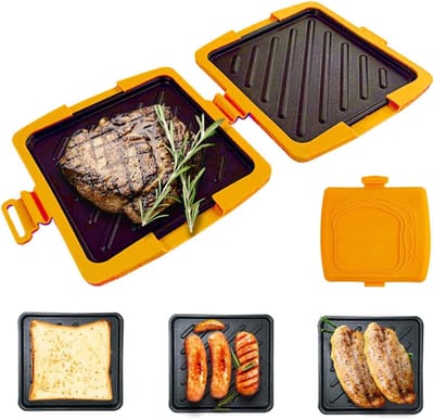 Sandwichpers - Kaasmaker Broodrooster - Snelle Maaltijden - Magnetron Geschikt - 4D x 17B x 4H cm - Oranje