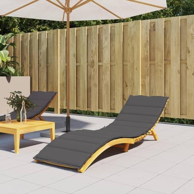 Tuinkussen Kinderbed - Loungerkussen Bankkussen - Buiten Zitten - Waterdicht Oxford Stof - 200x70x3cm - Antraciet