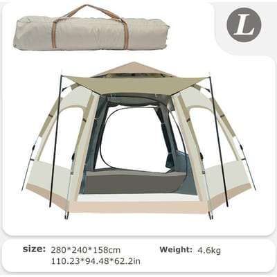 3-4/5-8 Persoons Pop Up Tent voor Kamperen Buiten Koepeltent Automatisch Eenvoudig Op te Zetten Waterdichte Familie Tent Wandelen Backpacken L wit
