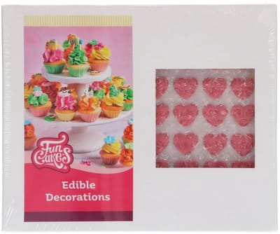 FunCakes Suikerdecoraties - Hart Rood - Set/336 - Grootverpakking - Eetbare Taartdecoratie
