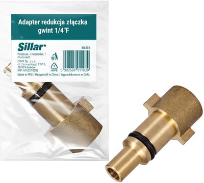 Sillar Adapter - Reductie -1/4"F voor Foam Lance –Vervangingsonderdeel voor Nilfisk C, E Series, Stihl RE, Husqvarna Hogedrukreinigers