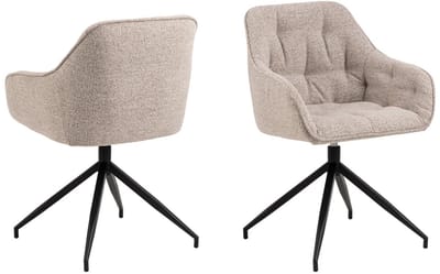 Armstoel Zion Beige Draaibaar - Giga Living