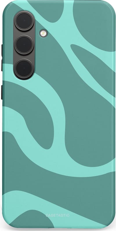 Casetastic Hoesje Geschikt voor Samsung S24 Plus - Stijlvolle Beschermende Duo-layer Case - Aqua Golven