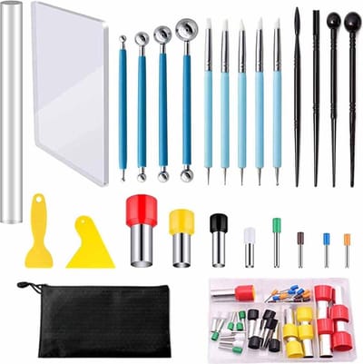 Thuys – Gereedschappen – Voor Polymeerklei – 58 Stuks Polymeer Klei Gereedschap –Set Modelleergereedschap – Voor DIY Keramiek