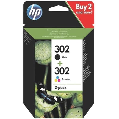 HP 302 Inktcartridge Combipack Origineel Zwart, Cyaan, Magenta, Geel X4D37AE Inkt