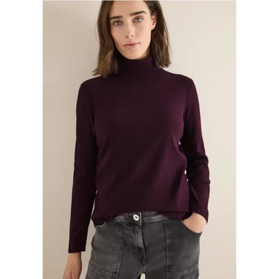 Shirt met lange mouwen en geribde textuur