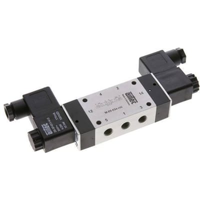5/3 G1/8'' Middendruk Magneetventiel 24V AC 3-8bar/42-112psi Airtec
