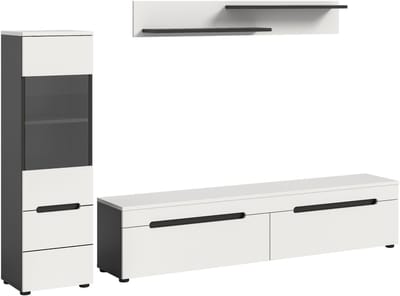 Canu wandkast C15 systeem wit, donkergrijs.