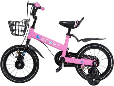 Kinderfiets Met Zijwieltjes en Mand - Loopfiets 12, 14, 16, 18 Inch voor Jongens en Meisjes (2-8 Jaar)
