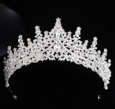 Actie4you® - Tiara Diadeem - Haarsieraad -Elegant en Duurzaam - Geschikt voor Verschillende Gelegenheden – Prinses Kroon – Kristal Kroon – Zilver