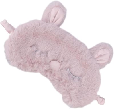 Pluche Oogmasker - Slaapkap Cartoon - Ontspanning Tijdens Reis - Verstelbare Pasvorm - 19x10x1 cm - Roze