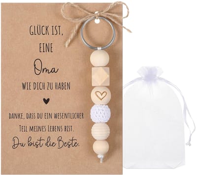 Dailygoods- Gelukssleutelhanger Duitse Gelukssymboliek - Geluksbrenger - Cadeautje voor Oma - Bedankje - Handgemaakt - Persoonlijke Verpakking