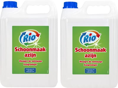 Schoonmaakazijn | 2 x 5 liter | Extra krachtig tegen tegelaanslag | Voordeel verpakking schoonmaakazijn | 10 Liter