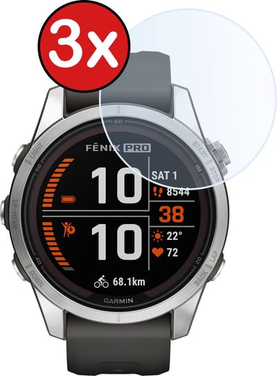 Screenprotector - 3 Stuks - Geschikt voor Garmin Fenix 7S Pro - Sterk & Shockproof - Tempered Glass - Gehard Glas - Beschermglas Screen Cover - Bescherm Protector voor Smartwatch