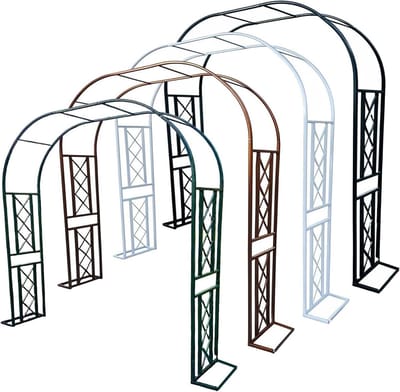 Tuinprieel - Rozenboog Klimplantenboog - Tuin decoreren - Roestvrij gegalvaniseerd staal - 340x270cm - Zwart