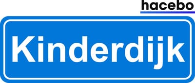 Hacebo - Plaatsnaam Sticker - 29x10 CM - Kinderdijk sticker - Verkeersborden sticker - grappige cadeaus - Kinderdijk
