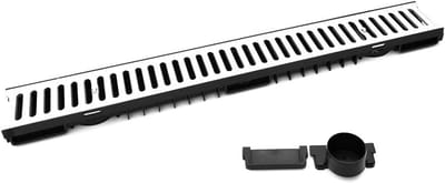Afwateringsgoot Set - Drainage Goot - Terras Ontwatering - Lage Inbouwhoogte - 1 Meter Set - Verzinkt Staal