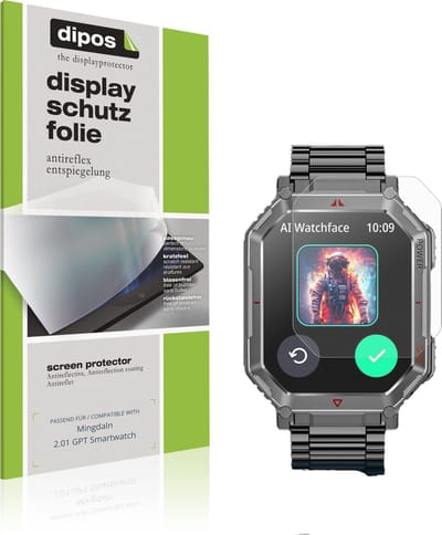 dipos – 6x Matte Beschermfolie geschikt voor Mingdaln 2.01 GPT Smartwatch | Krasbestendige & antireflecterende Screenprotector Ultra-Thin