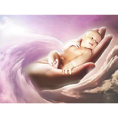 Volledige ronde boor Diamond schilderij  Baby Wave  Diamond Rhinestone borduurwerk Cross Stitch Home Decor 20X30CM pink