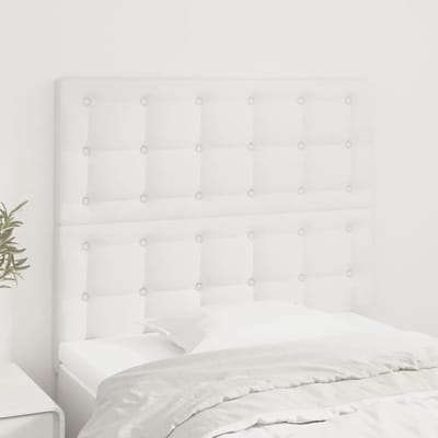 vidaXL - Hoofdbord - wit - 90x5x118/128 - cm - kunstleer
