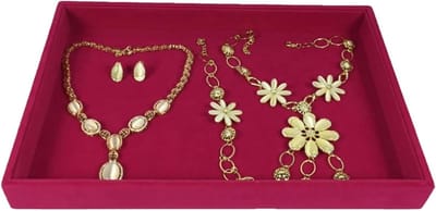Sieraden Display - Opbergbakje - Sieraden Organiseren - Zachte Fluweel - Eén Maat - Rood