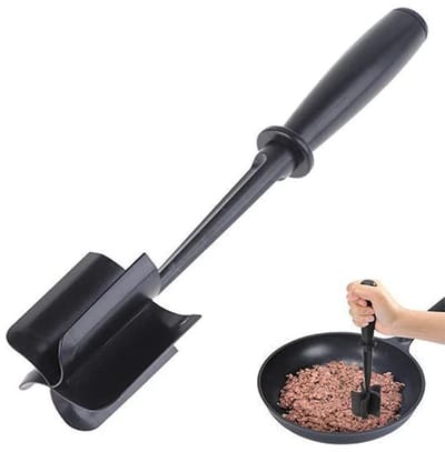 Dailygoods- Gehaktstamper met 5-bladige kop - Vleesvermalser - Hittebestendig - Antistick - Ideaal voor aardappelen en groenten - Eenvoudig te hakken en roeren - Vleesvermaler